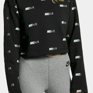 Nike Gray and Black Raglan Crop Hoodie